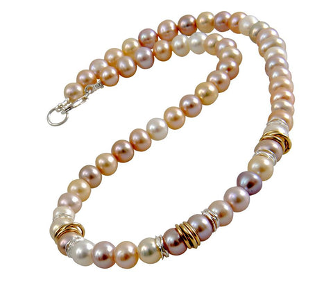 Sterling Silver, Gold Filled, Mixed Pearls (only white pearl at the moment) Necklace